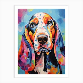 Basset Hound Polka Dot Inspired 4 Art Print