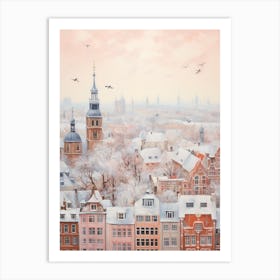 Dreamy Winter Painting Frankfurt Germany 2 Art Print