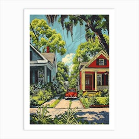 Garden District Retro Pop Art 2 Art Print