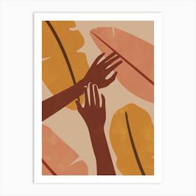 Hands Reaching For Each Other Art Print