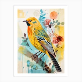 Bird Painting Collage Yellowhammer 1 Art Print