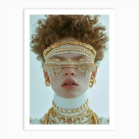 Gold And Pearls - sunglasses portrait Art Print