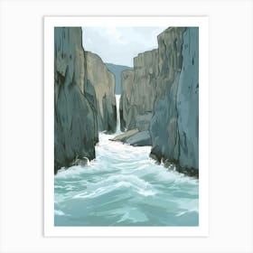 Icelandic Waterfall Art Print