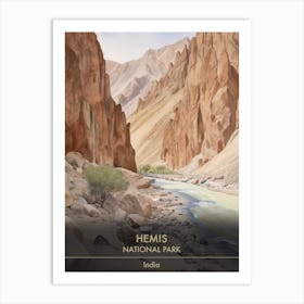 Hemis National Park India Watercolour 2 Art Print