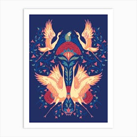 Herons And Cockatoo Art Print