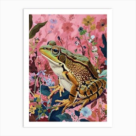 Floral Animal Painting Frog 1 Art Print