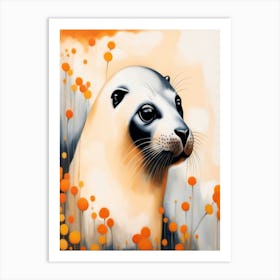 Seal With Flowers Art Print