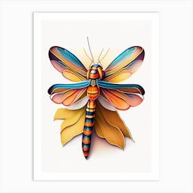 Eastern Amberwing Dragonfly Tattoo 1 Art Print