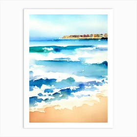 Bondi Beach 3, Sydney, Australia Watercolour Art Print
