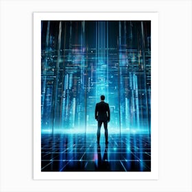 Cyber Intelligence Technology At The Forefront Enhancing Business Operations Abstract Digital Netw (4) Art Print