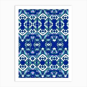 Blue And White Abstract Pattern Art Print