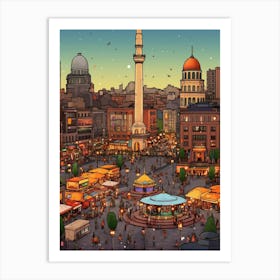Takism Square Meydan Pixel Art 13 Art Print