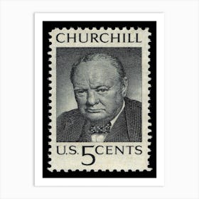 1965 5 Cent Us Stamp Honoring Winston Churchill Art Print