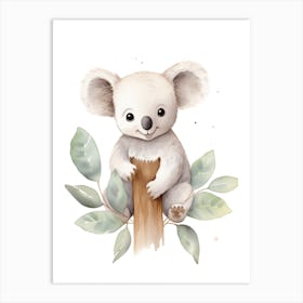 Koala Watercolour In Autumn Colours 0 Art Print