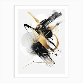 Abstract Black And Gold Painting 57 Art Print