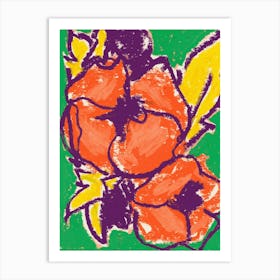 Orange Peonies Art Print