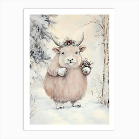 Yak In The Snow Art Print