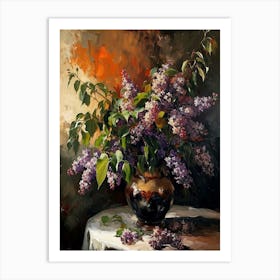 Baroque Floral Still Life Lilac 1 Art Print