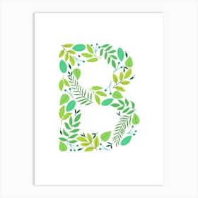 Leafy Letter B Art Print