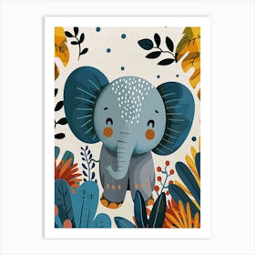 Cute Elephant In The Jungle Art Print