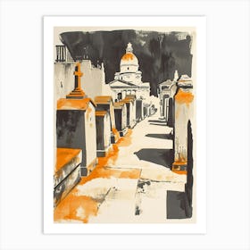 St Louis Cemetery No 1 Retro Lithograph 1 Art Print