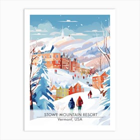 Stowe Mountain Resort   Vermont Usa, Ski Resort Poster Illustration 3 Art Print