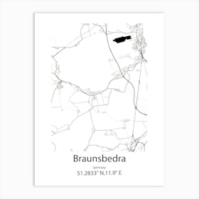 Braunsbedra,Germany Minimalist Map Art Print