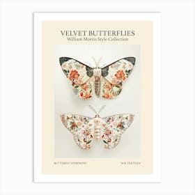 Velvet Butterflies Collection Butterfly Symphony William Morris Style 8 Art Print