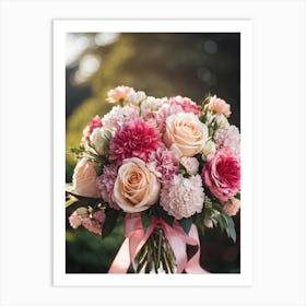 Bouquet Of Pink Roses Art Print