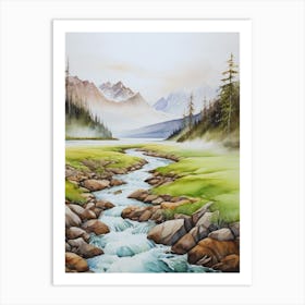 Stream In The Mountains.8 Art Print