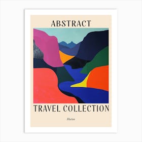 Abstract Travel Collection Poster Bhutan 4 Art Print