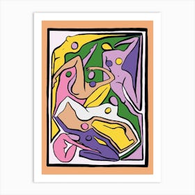Ecstatic Nudes 4 Multicolor Art Print