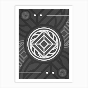 Geometric Glyph Abstract Array in White and Gray n.0036 Art Print