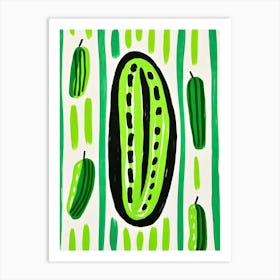 Cucumber Fruit Summer Illustration 1 Art Print