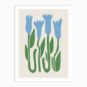 Blue Tulips 1 Art Print