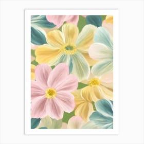 Anemone Pastel Floral 3 Flower Art Print