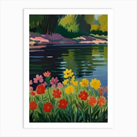 Flowers By The River 1 Art Print