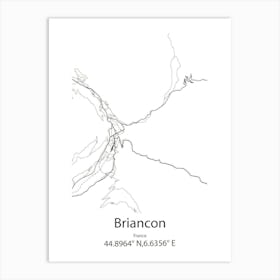 Briancon,France Minimalist Map Art Print