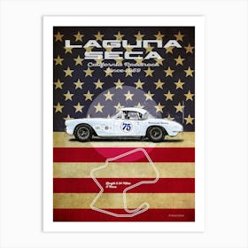 Laguna Seca, Corvette C1 Vintage Art Print