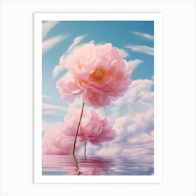 Blue Sky Peony Art Print