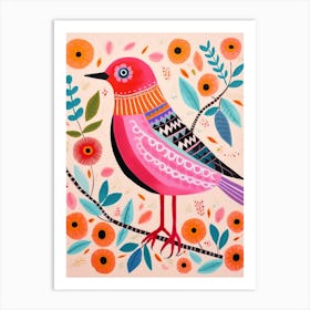 Pink Scandi Dipper 1 Art Print