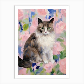 A Ragdoll Cat Painting, Impressionist Painting 2 Art Print