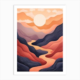 Mountains Abstract Minimalist 8 Art Print