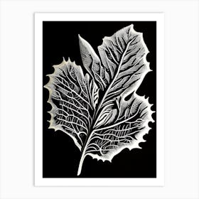 Mustard Leaf Linocut Art Print