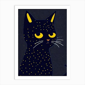 Black Cat With Yellow Eyes 1 Art Print