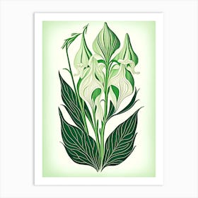 Solomon S Seal Leaf Vintage Botanical Art Print