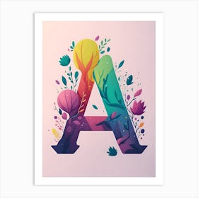 Colorful Letter A Illustration 39 Art Print