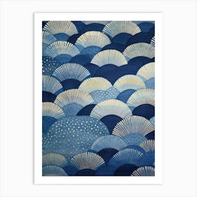 Blue And White Fans Art Print