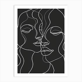 Minimalist Portraits Women Black And White 3 Art Print