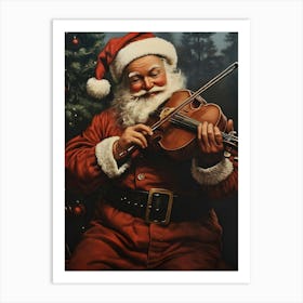 Santa Playing Violin 1 Art Print